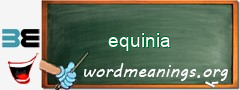 WordMeaning blackboard for equinia